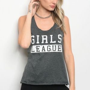 New Junior's Gray/white graphic tank top